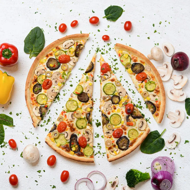 vegetable pizza fresh zucchini colorful artisan flatbread